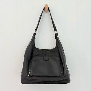Vintage Danier black leather medium hobo shoulder bag